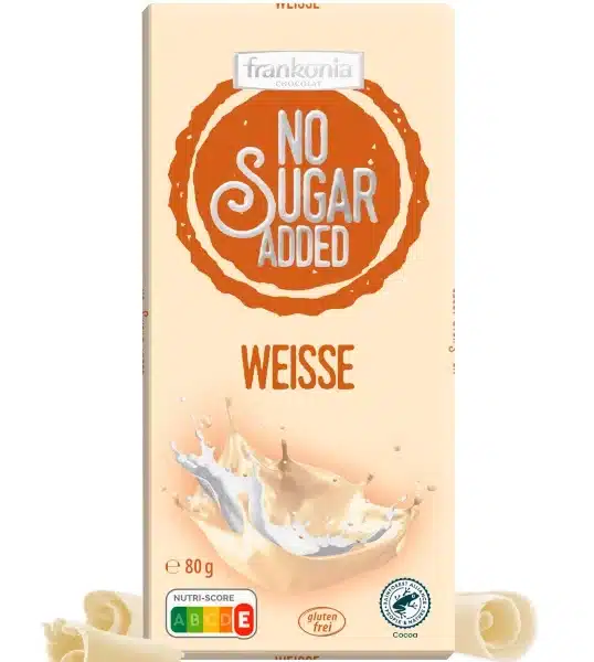 Frankonia Weisse Schokolade zuckerfrei no added sugar ohne Zuckerzusatz sugarfree