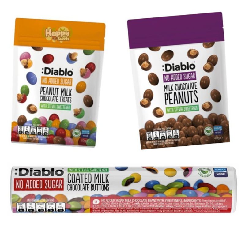 Diablo zuckerfreie Schokolade Erdnüsse Schokolinsen ohne Zucker