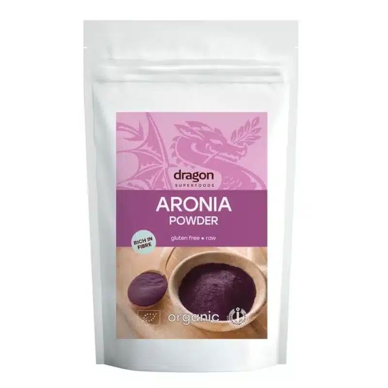 Dragon Superfood Bio Aroniapulver zuckerfrei gesund ohne Zucker front